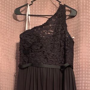 David’s Bridal Black one shoulder long dress